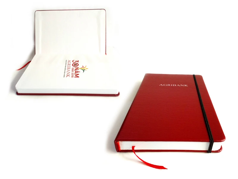 sổ bìa da simili kích thước A5 ep kim logo ngân hàng Agribank